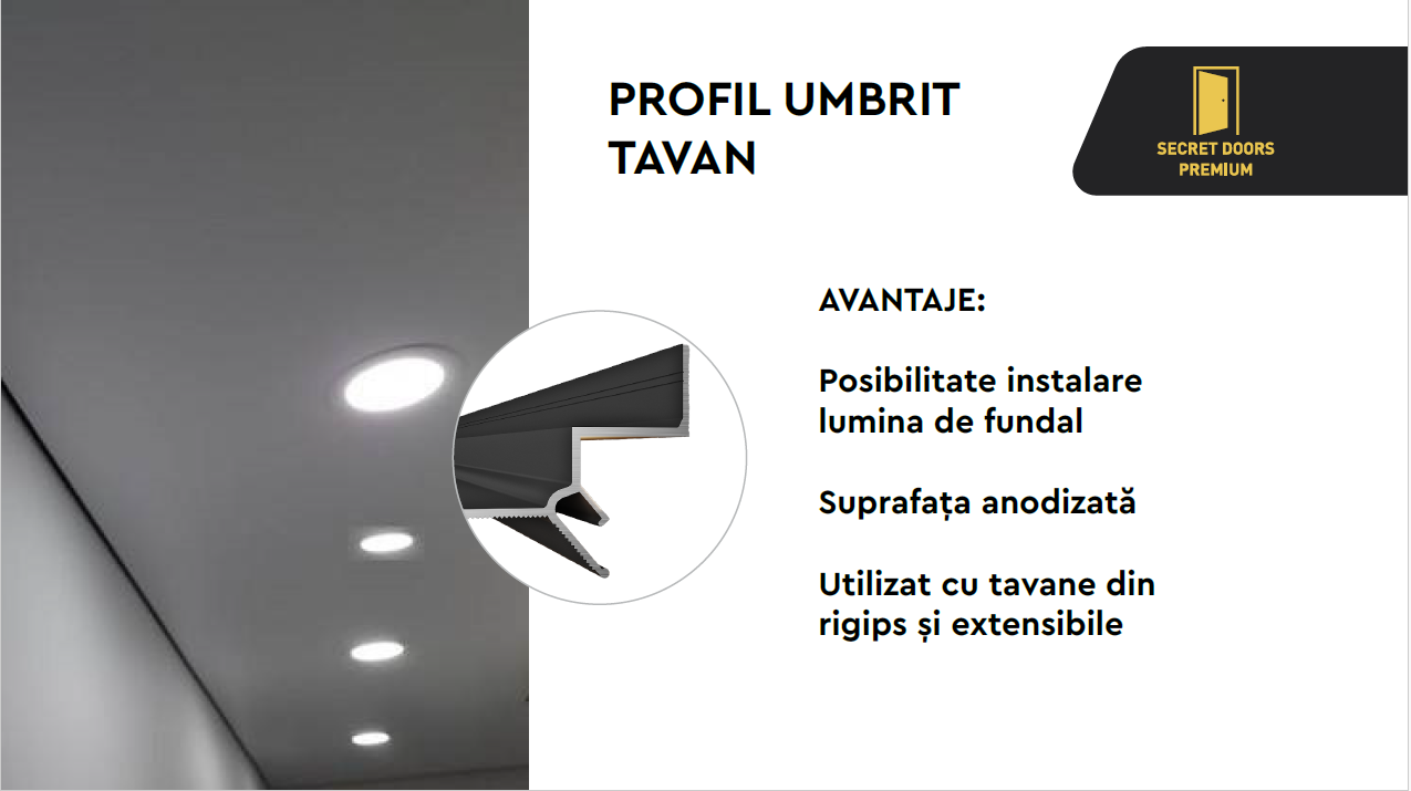 Profil umbrit pentru tavan